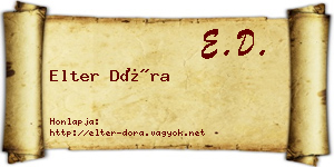 Elter Dóra névjegykártya